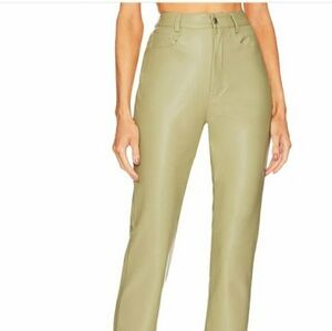 NEW Weworewhat Vegan Leather Kickflare in Oat Size 26